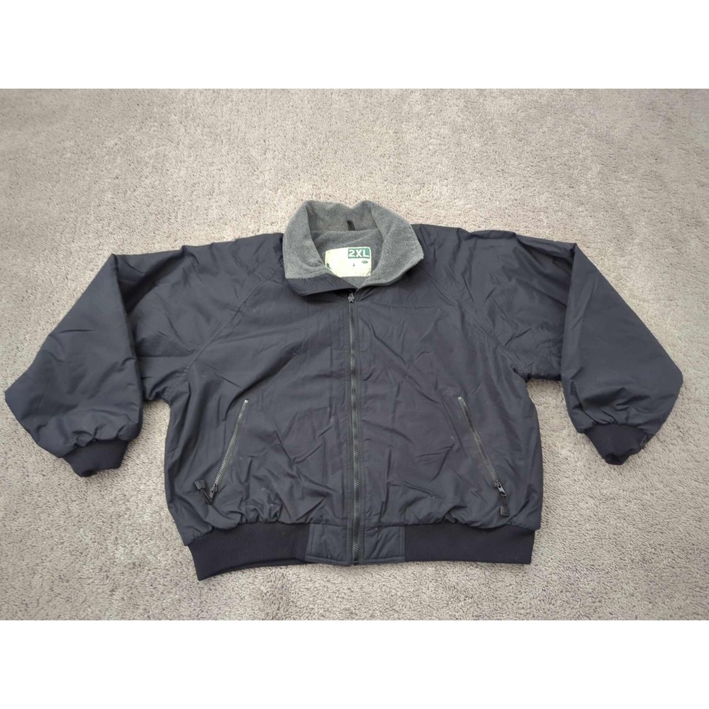 Wear Guard Bomber Jacket Mens 2XL Black Full Zip‎ Snow Resistant Made in Taiwan